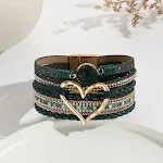Pulseira de cordão de couro boêmio multicamadas com pedra bruta Joia de amor para meninas, estilo único e fashion. — foto 22