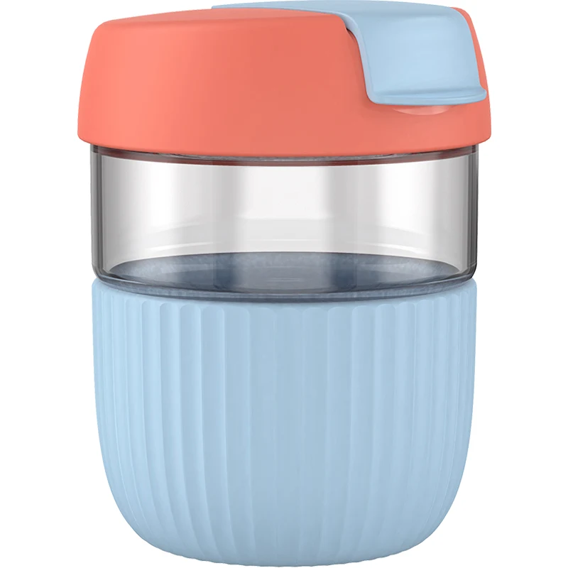 Simple Handheld Glass Coffee Cup Sealed High-value Water Cup With Lid. Perfect for coffee, tea, or water. Enjoy your fav — photo 2