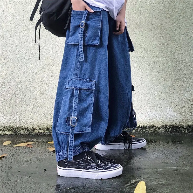 Drawstring Feet Jeans, featuring a thin, lazy style, and functional pockets, offering a relaxed fit and comfortable wear — photo 6