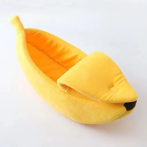 Warm Banana Shaped Dog Cat Bed Cozy Basket Puppy Kittens Cushion Kennel Portable Pet Sleeping Mat Bed Cats Supplies — photo 2