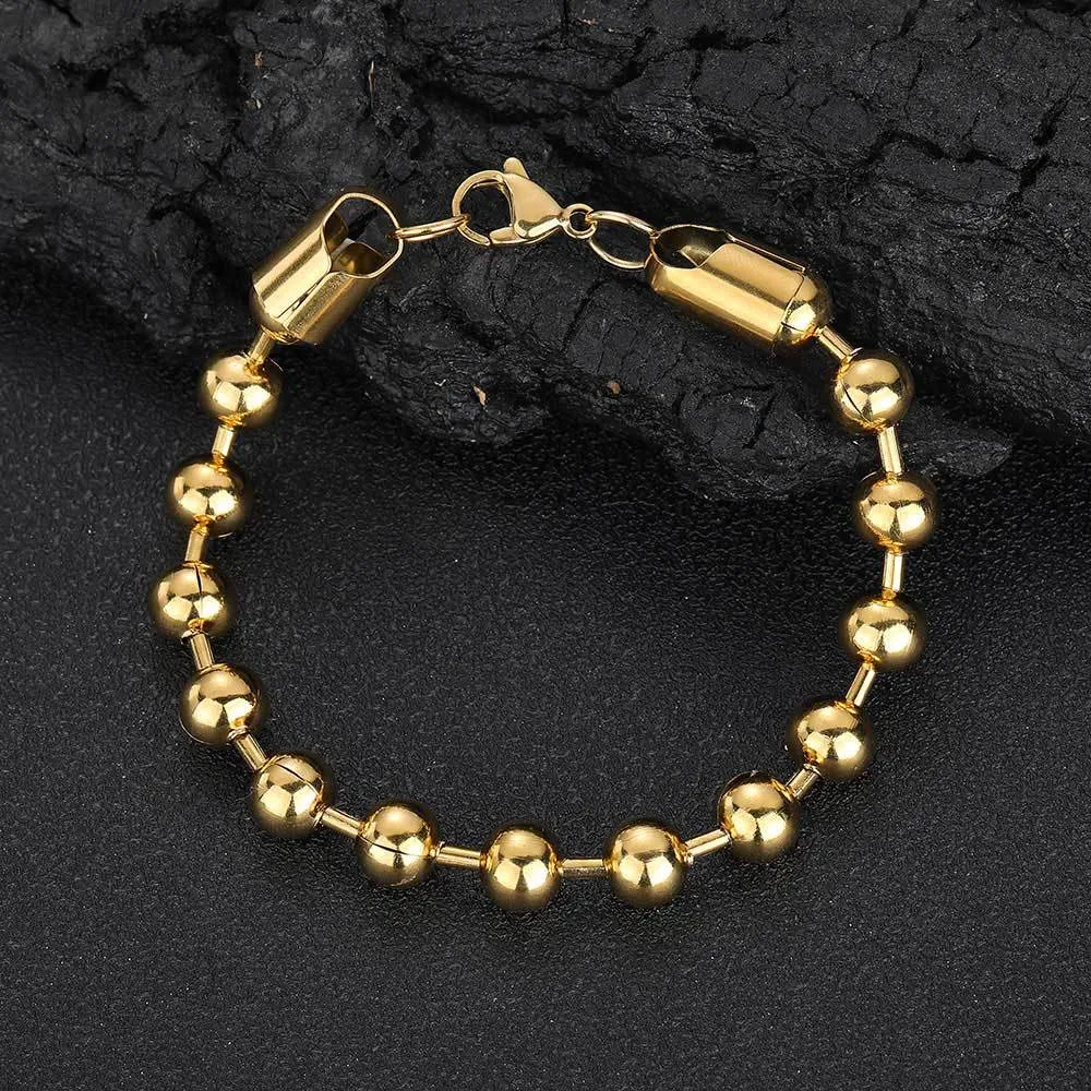 Title 1, 8mm RVS Glazen Kralenketting Ketting Armband Ti...