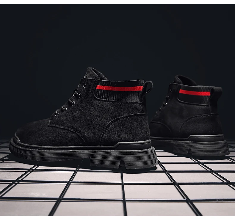 Title 14, Suede high-top Martin boots for men and women. ...