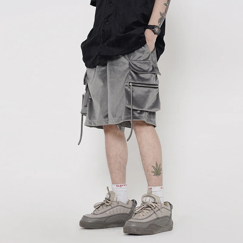New Summer Men's Velvet Pocket Cargo Shorts Men's Casual Pants Original National Tide Style Comfort — photo 2