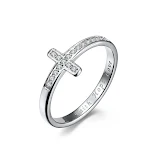 Anel de moda feminina com diamantes cruzados, um acessório deslumbrante e elegante para adicionar brilho e sofisticação ao seu visual. — foto 10
