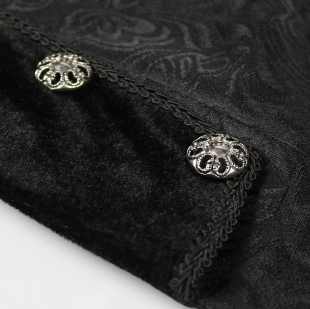 Title 8, Golden velvet tuxedo, medieval retro punk style...
