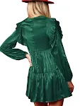Women's Long Sleeve Sequined Soldier Embroidery Dress — photo 3