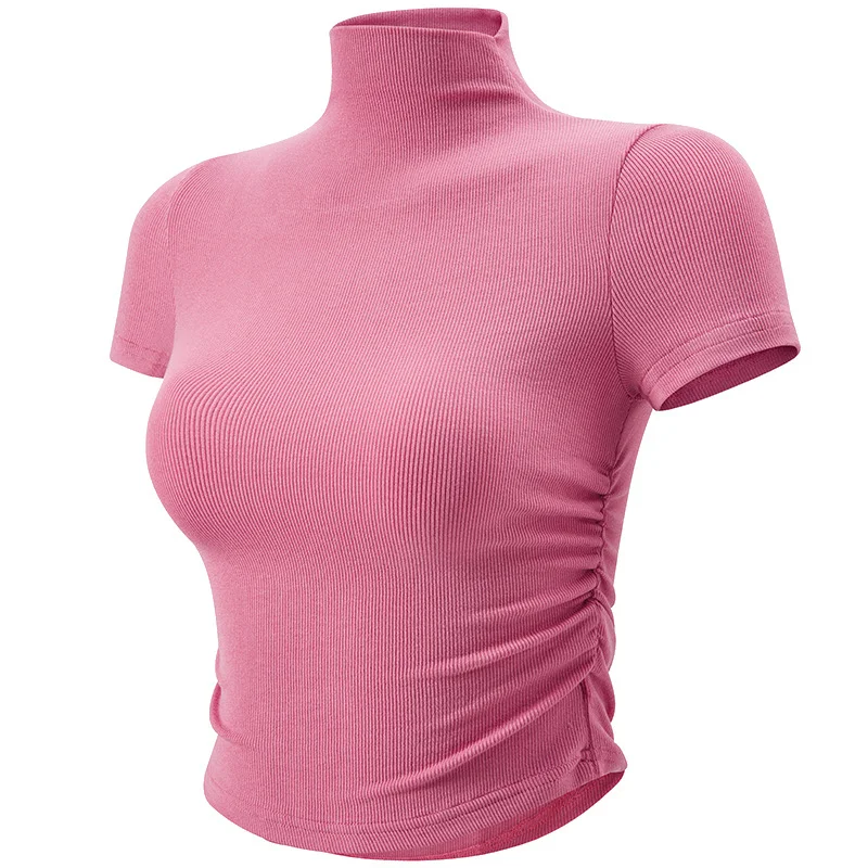 Top esportivo casual com gola alta pequena para mulheres, ideal para atividades e um visual moderno e confortável, perfeito para o dia a dia. — foto 10