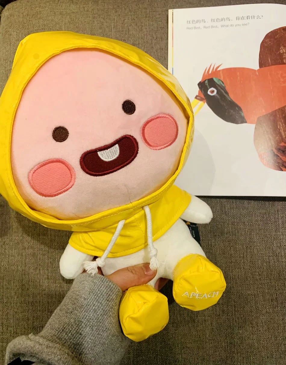 Explosive Korean Raincoat, Butt Peach design, Cute Baby Version Plush Doll, offering protection and fun, making rainy da — photo 3