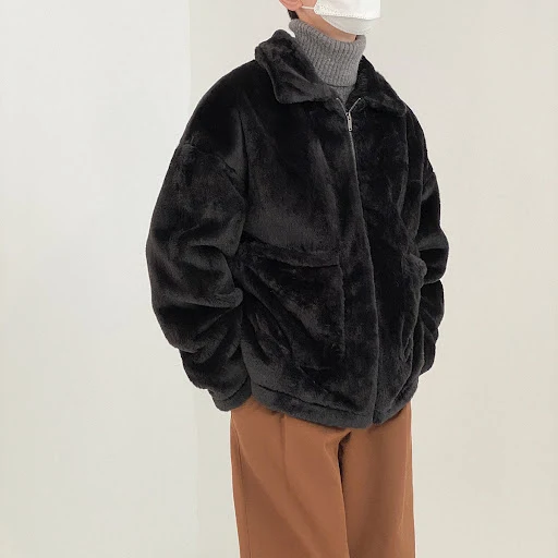 Title 8, Mens Winter Thickened Vintage Velvet Warm Jack...