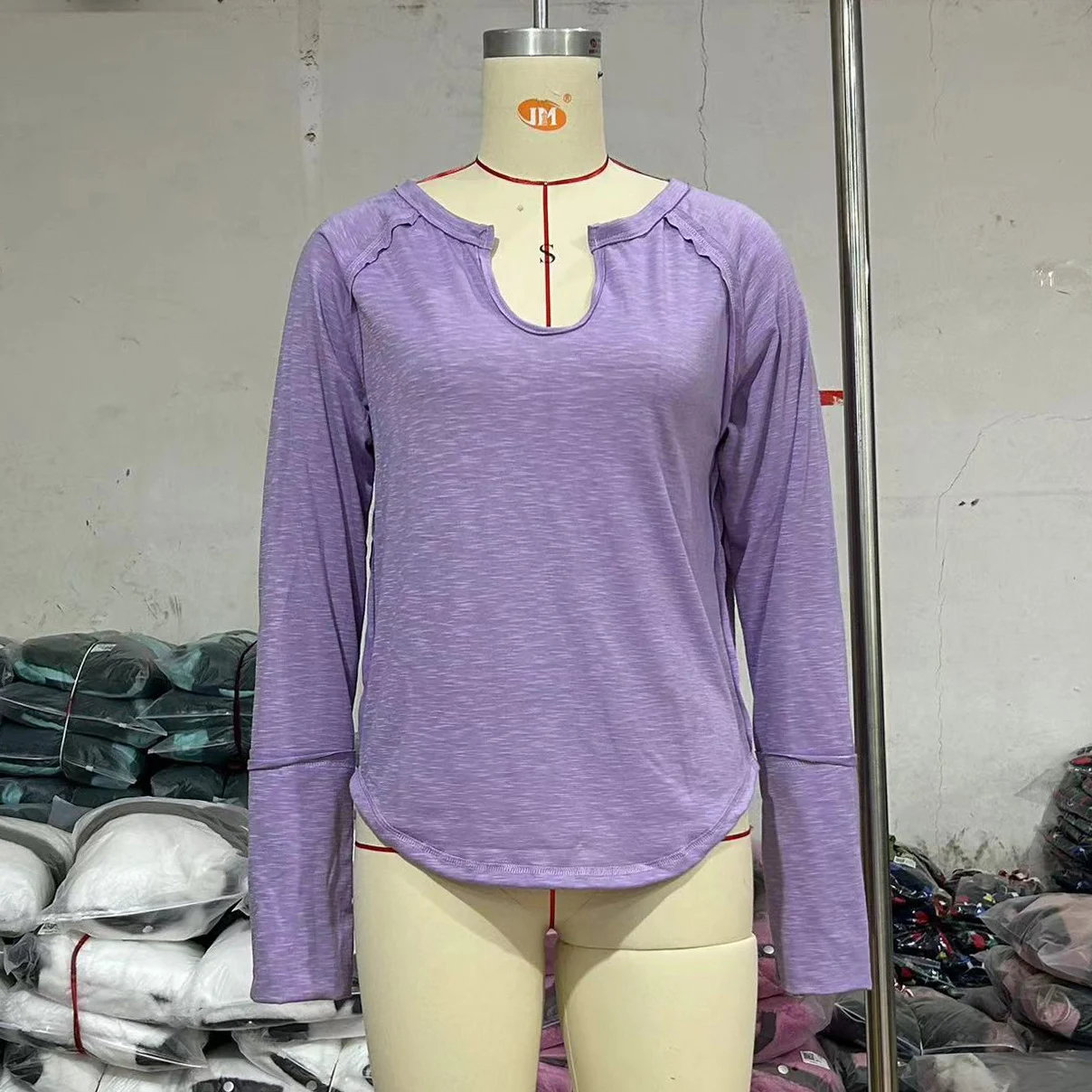 Women's Multi-Color Long-sleeved T-shirt Loose and Irregular design offering a comfortable, stylish fit for everyday cas — photo 4
