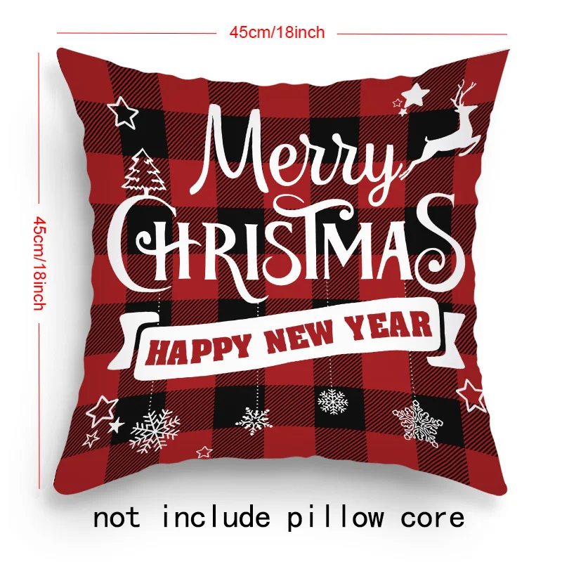 Capa de almofada decorativa com Papai Noel e alce de desenho animado, enfeite de Natal para sofá, ideal para decoração festiva. — foto 14
