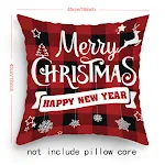 Capa de almofada decorativa com Papai Noel e alce de desenho animado, enfeite de Natal para sofá, ideal para decoração festiva. — foto 14