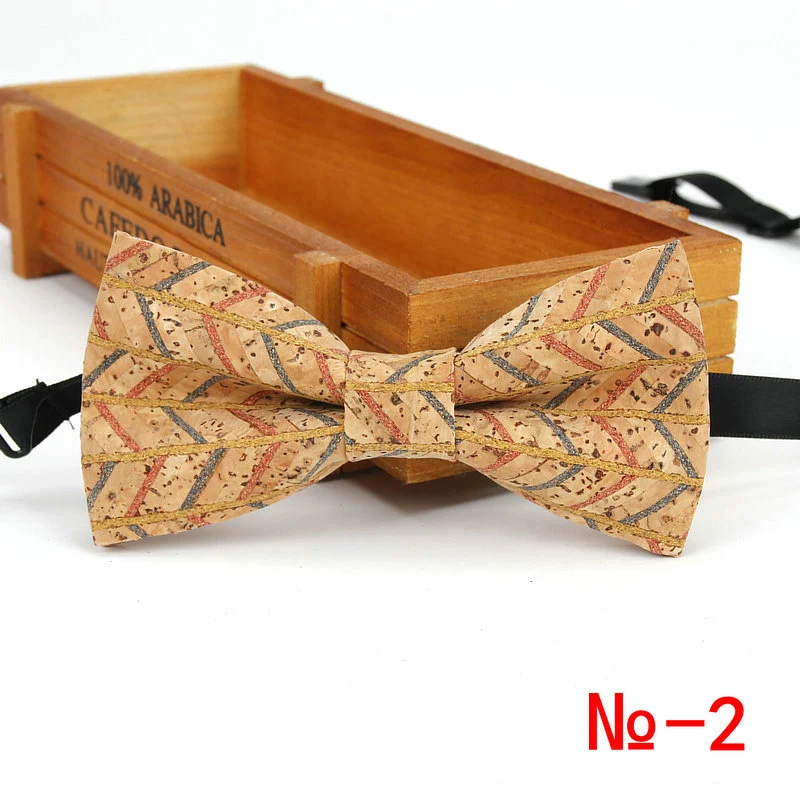 Title 1, Mens Striped Soft Wood Grain Bow Tie, a stylis...