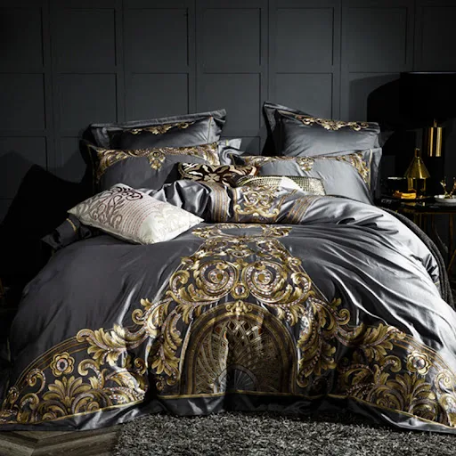 Title 4, Four-piece embroidered bed set for a luxurious ...