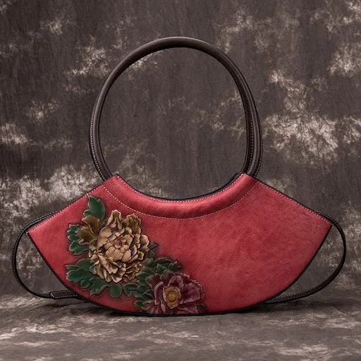 Title 3, Bolsa Feminina Retrô de Couro de Vaca Camada Su...