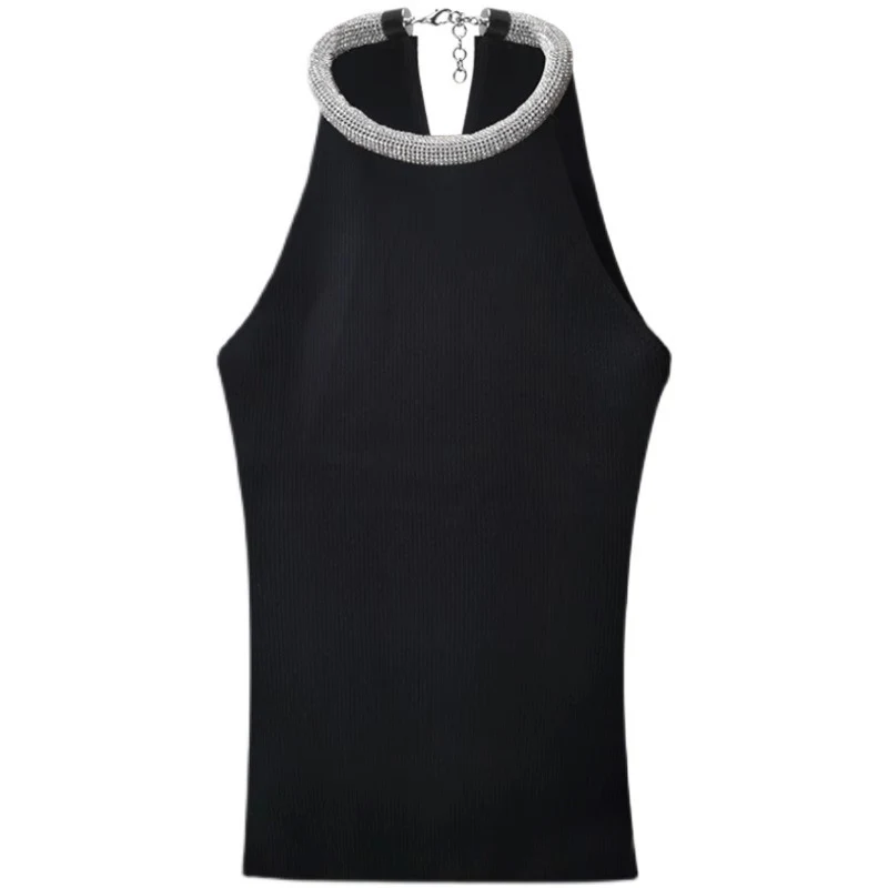 Title 3, Womens Fashion Sleeveless Slim Round Neck Diam...