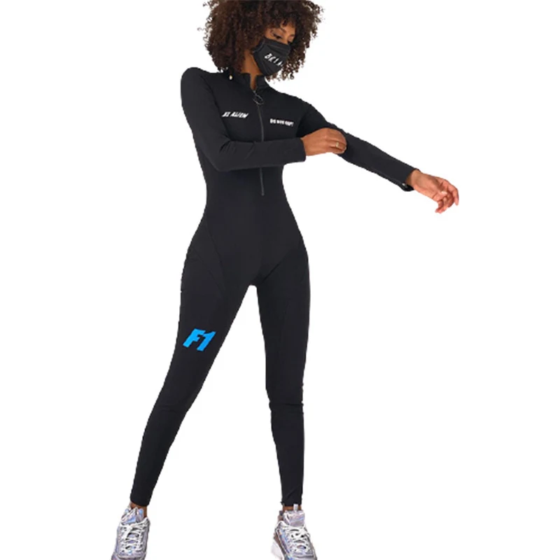 Title 3, Sportieve dames jumpsuit met letterprint en ops...