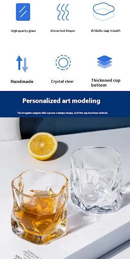 Title 1, Light Luxury Whiskey Twisted Glass Drinking Cup...