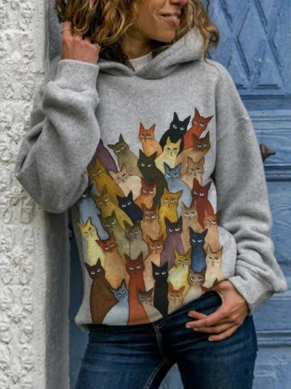 Moletom com estampa de gato animal — Conforto e estilo felino! Quentinho, macio e perfeito para qualquer momento. Aconchego e visual único. — foto 3