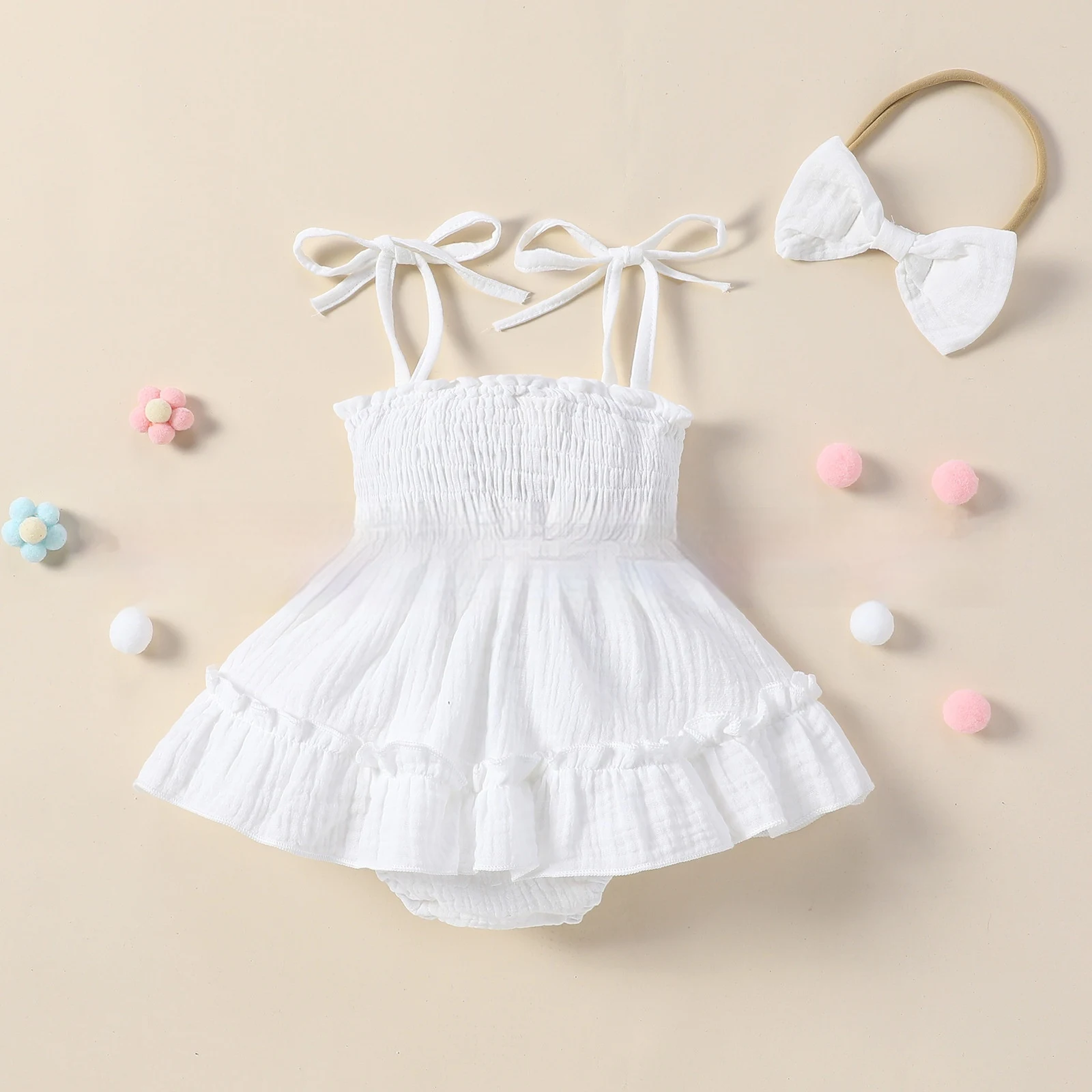Vestido de bebé coreano, estilo tirantes, casual y combinable. Ideal para uso diario, cómodo y versátil para tu pequeño. — foto 4