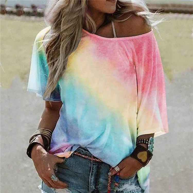 Title 6, Losse korte mouwen T-shirt met meerkleurige sti...
