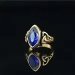 Gold Pendant Sapphire Ring