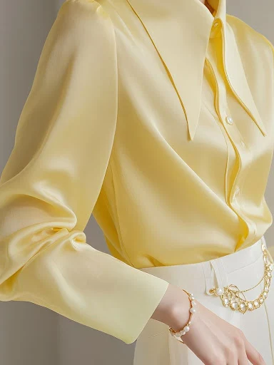 Title 4, French Light Ripe Yellow Big Pointed Collar Lon...