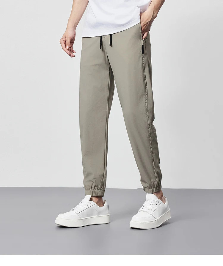 Title 6, Pantaloni casual uomo in seta ghiaccio, sottili...