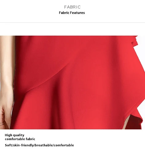 Title 7, Three-dimensional Ruffled Shoulder Irregular Mi...