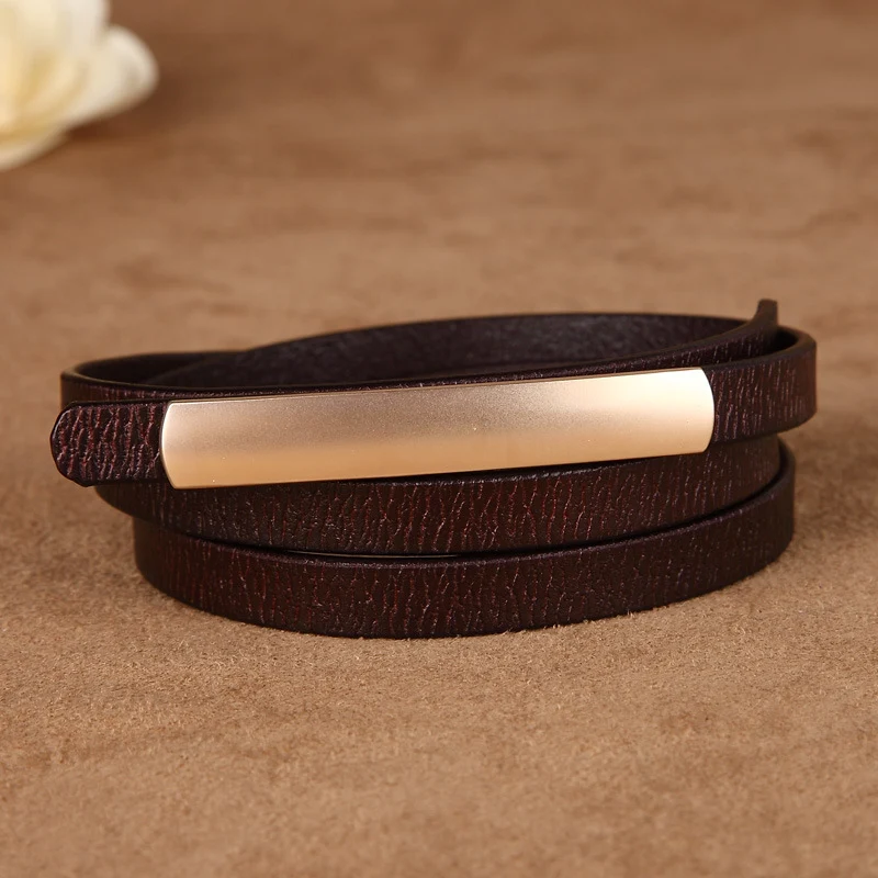 Title 5, Womens Belt All-match Thin Belt Jeans Short