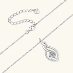 Colar de diamantes e prata, acessórios femininos sofisticados. Joia elegante, brilho deslumbrante, presente perfeito para ocasiões especiais. Exclusivo e charmoso. — foto 3