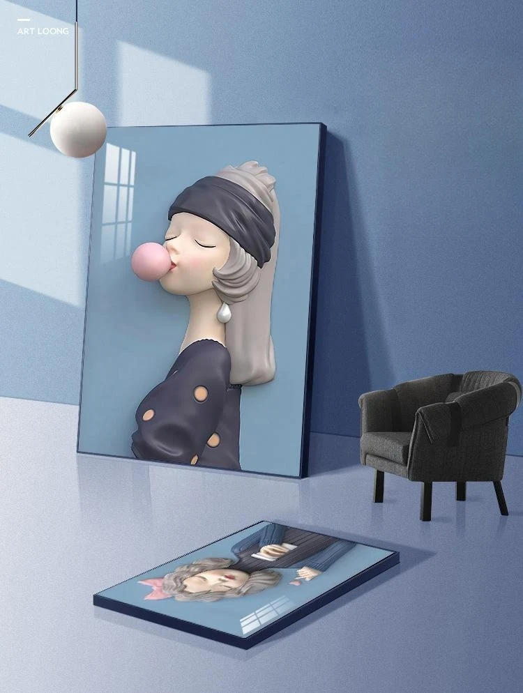 Quadro Decorativo per Camera da Ragazza con Bolle, Dipinto Sospeso Testata Letto, Design Carino e Delicato — foto 9