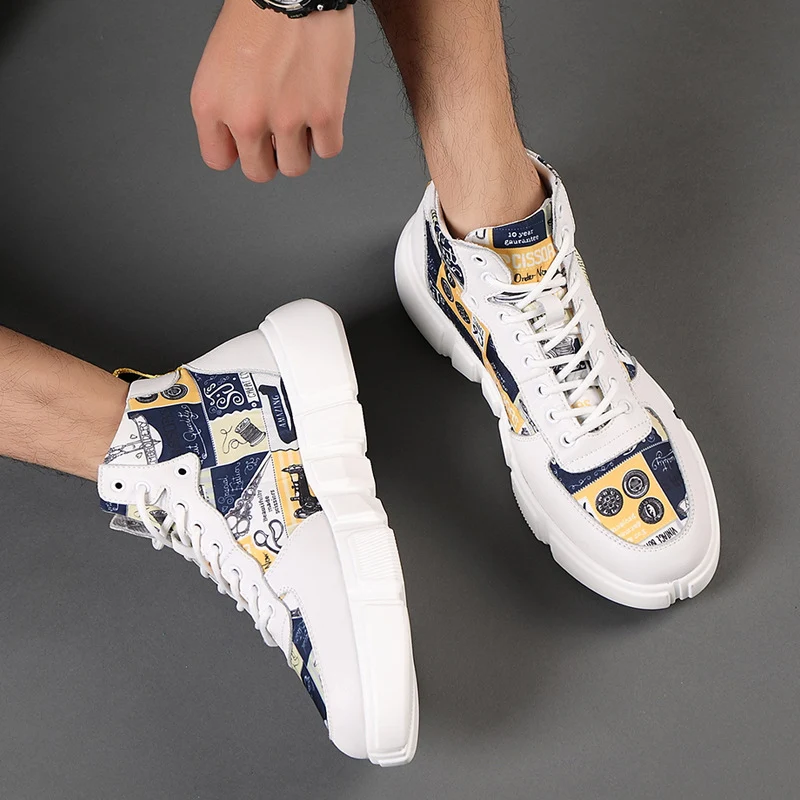 Scarpe da ginnastica sportive casual traspiranti con plateau e stampa a colori. Comodità e stile per le tue giornate attive. — foto 16