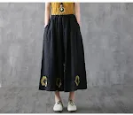 Ladies New Summer Retro Hemp Embroidered Flower Pants offer a comfortable and stylish fit. Perfect for warm weather, the — photo 4