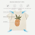 Roupas de verão de algodão com estampa de frutas Manga curta Conforto e estilo para o verão Leve e respirável Perfeita para dias quentes — foto 7