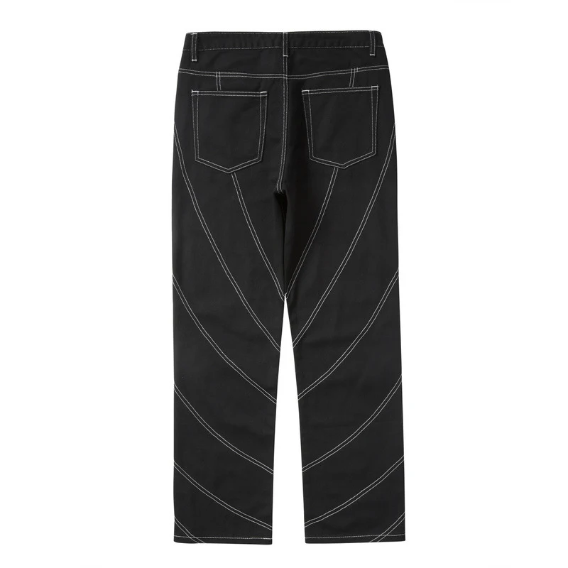 Diagonal straight casual fried street jeans for a relaxed, stylish look. Perfect for everyday wear, offering comfort and — photo 2