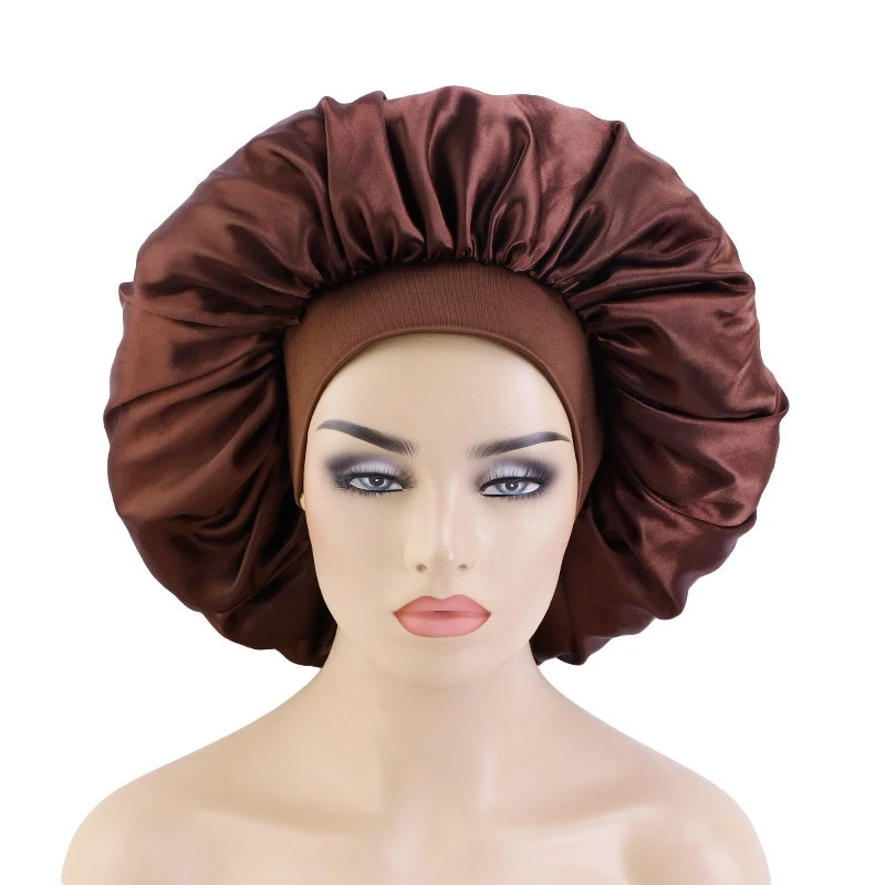 Touca de cuidado capilar de beleza oversized, grossa e larga, para cabelos volumosos. Proteção e estilo com conforto. — foto 8