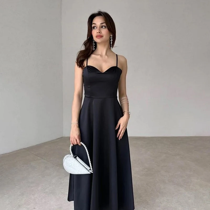 Summer Slim Satin Strap Women Dress. Elegant and flattering summer dress with satin straps, perfect for warm weather and — photo 5