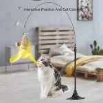 Feather Cat Toy Suction Cup Bite-resistant Cat Flirting Stick with Bell Funny Removable Interactive Boredom Relief Cat T — photo 3