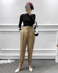 European and American women's belt pants trousers. Comfortable and stylish, offering a flattering fit for everyday wear — photo 2