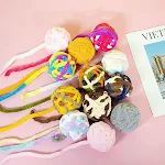 Cat Bell Colorful Wool Ball Teeth Grinding Toy for playful cats, durable, interactive, and great for dental health, enga — photo 1