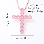 Rose Gold Pink Diamond Cross