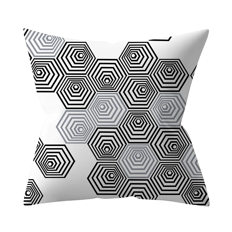 Capa de almofada cinza geométrico em poliéster para sofá, cinza prateado, promoção, decoração elegante, macia e moderna, compre agora! — foto 47