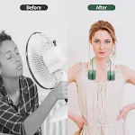 Kleiner, blattloser Nackenventilator zum Aufhängen, USB, tragbar, mit Speicher, faul und Aromatherapie. Genießen Sie die Kühle! — foto 1