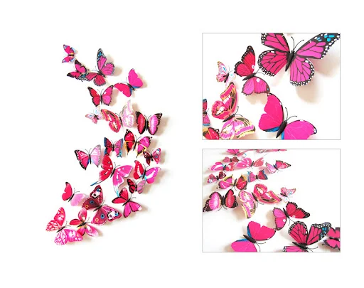 Title 3, Adhesivos de pared 3D de mariposas, pegatinas p...