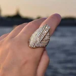 Damen Clay Full Diamantring Titan Stahl Funkelnde Eleganz Schmuck Geschenk Idee Für Frauen Zeitloses Design Stilvoll — foto 3