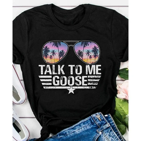TALK TO ME GOOSE Sunglasses Printed Short Sleeve T-shirt — photo 4