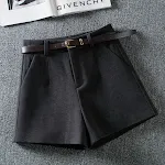Effen gekleurde wollen shorts met hoge taille, ideaal voor een elegante en comfortabele look, perfect voor diverse gelegenheden en stijlen. — foto 7