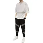 Completo sportivo casual da ragazzo, due pezzi, t-shirt a mezza manica ampia e giovanile per uno stile sportivo e dinamico. — foto 1