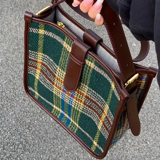 Title 2, Damen Retro Messenger Bucket Schultertasche, er...